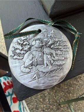 The Forge Hand Hammered Williamsburg VA Snowman Ornament